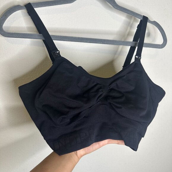 Kindred Bravely Sublime Hands Free Pumping & Nursing Bra M Black Stretch - Picture 2 of 4